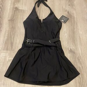 Black one piece swim